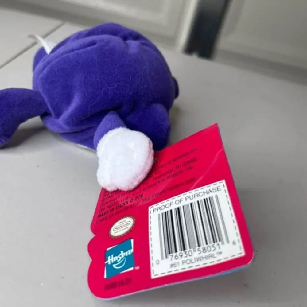 Vintage Hasbro Pokemon Poliwhirl Beanie Plush